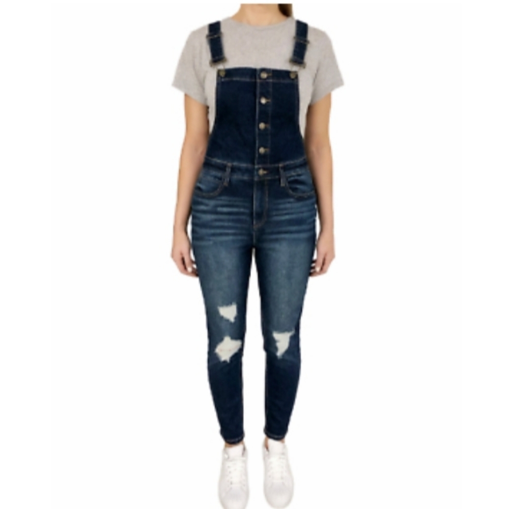 No Boundaries XL Skinny Ankle Overalls Jumper Bibs